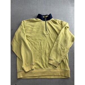 Tommy Bahama Yellow Quarter Zip Pullover Sweatshirt Long Sleeve Men's L